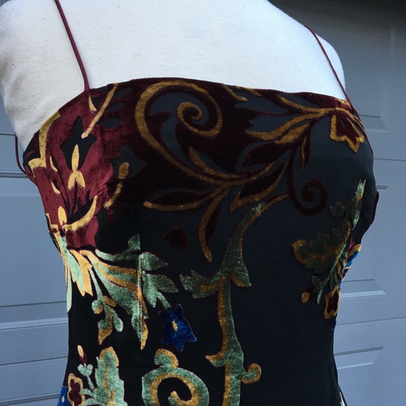 Alexia Admor spaghetti strap black w/velvet floral - Picture 7 of 9